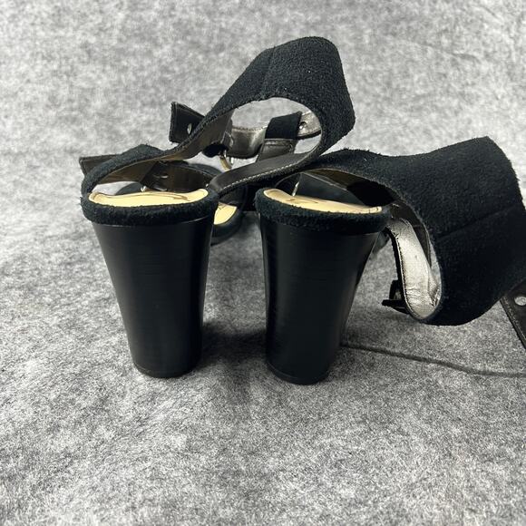 SAM EDELMAN Enya Ankle Strap Sandal Grommet Black Suede Leather Size 7 - Picture 7 of 7